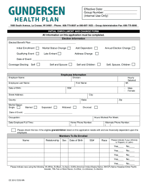 Initial Enrollment and Change Form