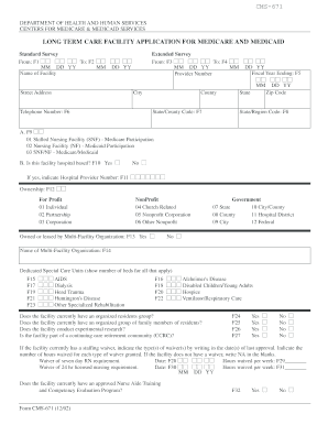 CMS-671 Long Term Care Facility Application