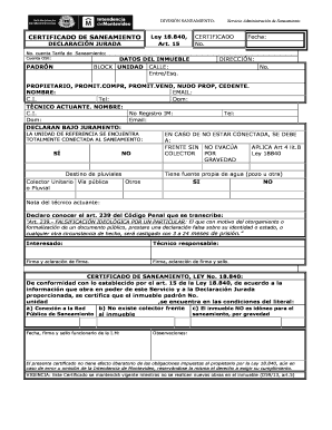 Certificado de Saneamiento