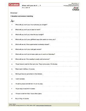 Materialien zu unseren Lehrwerken What will you do if ... ?