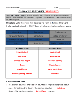 Civil War Test Study Guide - Fill Online, Printable, Fillable, Blank ...