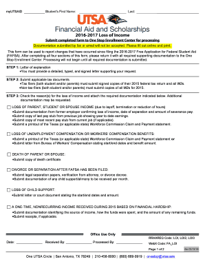 2016-2017 Loss of Income Form