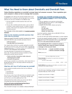 SunTrust Overdraft Coverage Notice