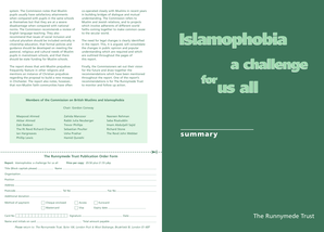 Islamophobia Report Order Form