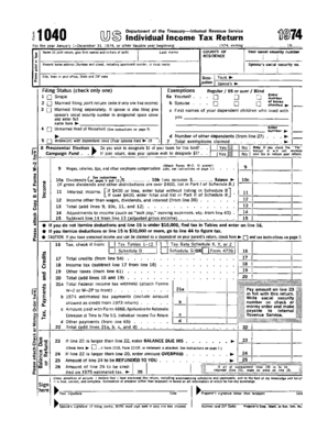US Federal Individual Income Tax Return Form 1040