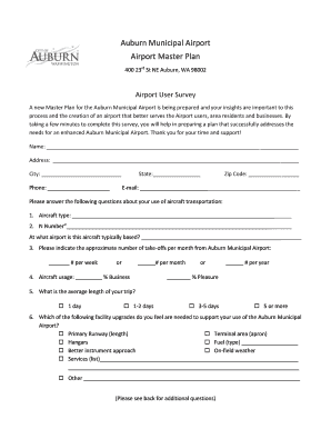 Auburn Municipal Airport User Survey