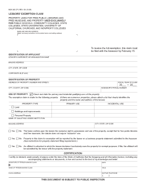 California Lessors' Exemption Claim
