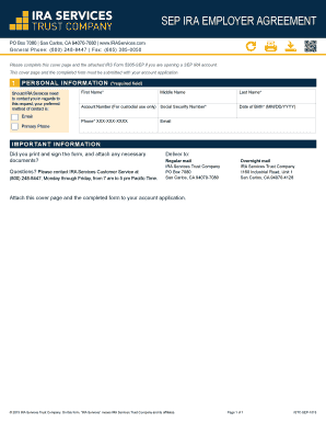 SEP IRA Employer Agreement