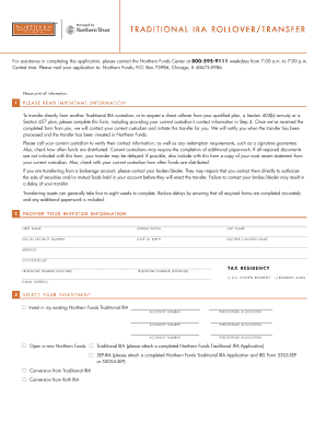 Traditional IRA Rollover Transfer Form
