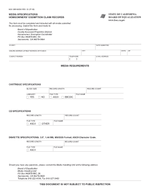 California Homeowners' Exemption Media Specifications