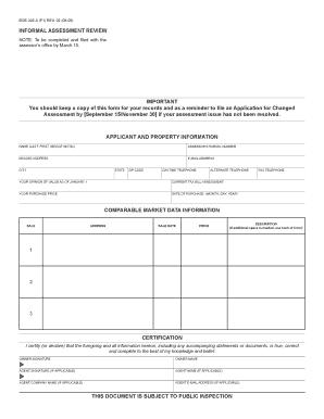California Informal Assessment Review Form