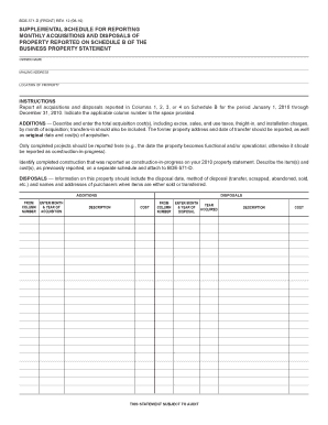 Supplemental Schedule for Property Reporting