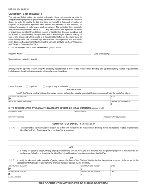 California Certificate of Disability