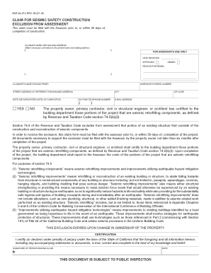 California Seismic Safety Construction Exclusion Claim