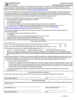 FATCA Self-Certification for Individuals