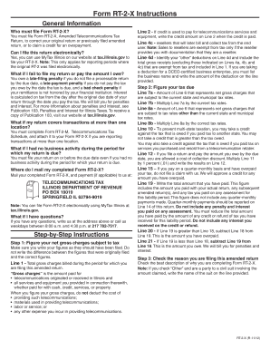 Illinois RT-2-X Telecommunications Tax Return