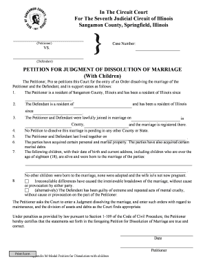 Petition for Dissolution of Marriage with Children