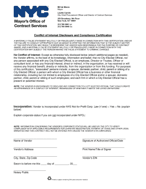 Conflict of Interest Disclosure and Compliance Certification