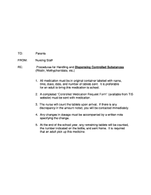 Controlled Medication Request Form