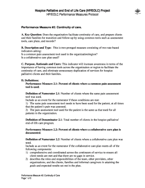 Hospice Palliative Continuity of Care Protocol