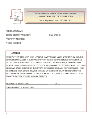 Smoke Detector Disclosure Form