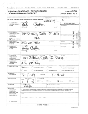 Texas Judicial Candidate Officeholder Form JC/OH