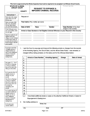 Request to Expunge & Impound Criminal Records