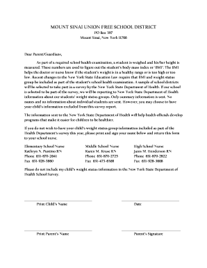 New York BMI Survey Opt-Out Form