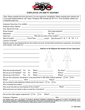 Employee Incident Report
