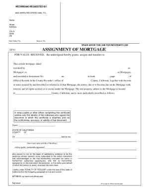 California Assignment of Mortgage