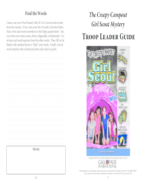 Girl Scout Mystery Word Search Template
