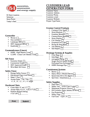 Customer Lead Generation Form