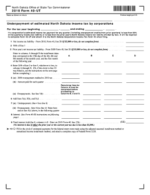 North Dakota Form 40-UT