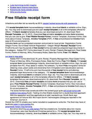 Free Fillable Receipt Form