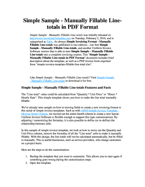 Invoice Template - Manually Fillable Line Totals