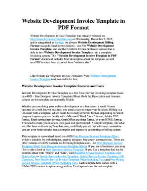 Website Development Invoice Template