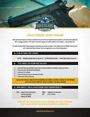 Dealer Stocking Rebate Program Application