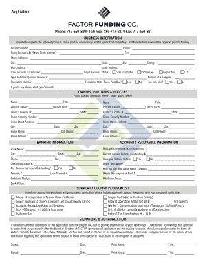 Business Funding Application Form
