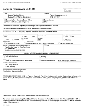 California Dependent Adult/Elder Abuse Report Form