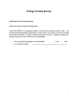 Energy Access Survey Form