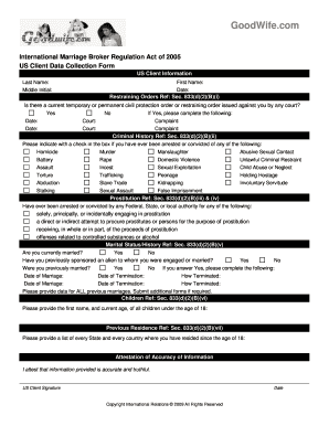 US Client Data Collection Form
