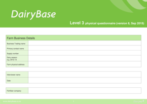 Level 3 Physical Questionnaire