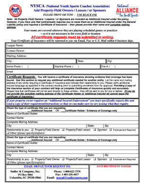 Cemetery certificate - National Youth Sports Coaches Association Add Property