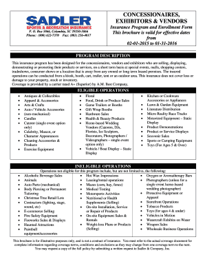 Concessionaires Exhibitors Vendor Insurance Form
