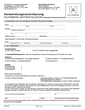 Verwendungsvereinbarung HILFSWERK-NOTRUFTELEFON