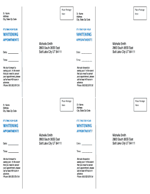 Dental Whitening Appointment Form