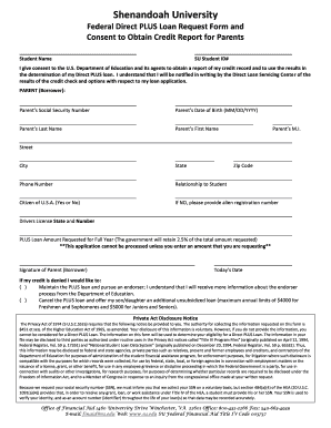 Federal Direct PLUS Loan Request Form