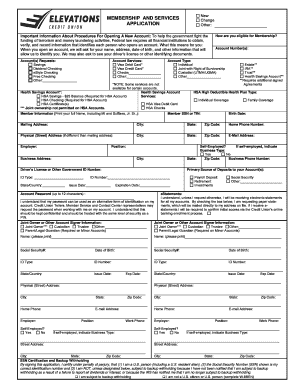 Elevations Credit Union Membership Application