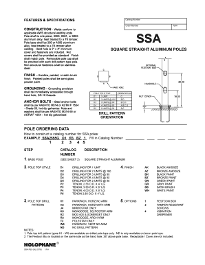 Square Straight Aluminum Pole Order Form