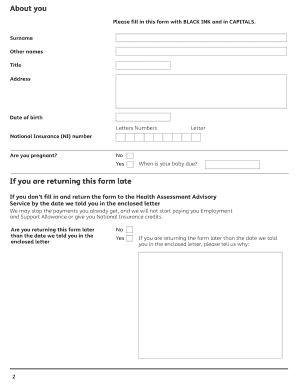 Capability for Work Questionnaire